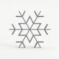 Gray snowflake design on a white background