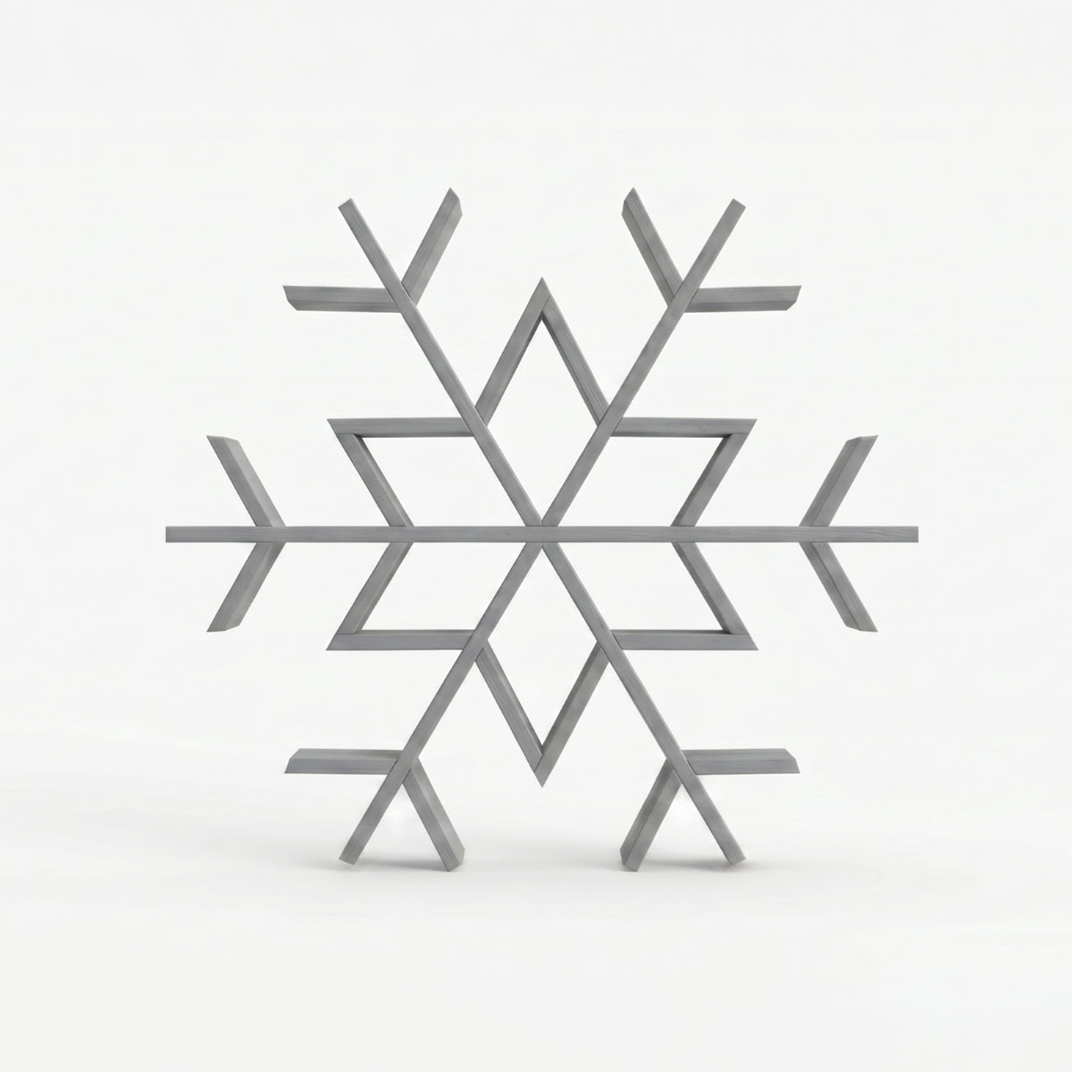 Gray snowflake design on a white background