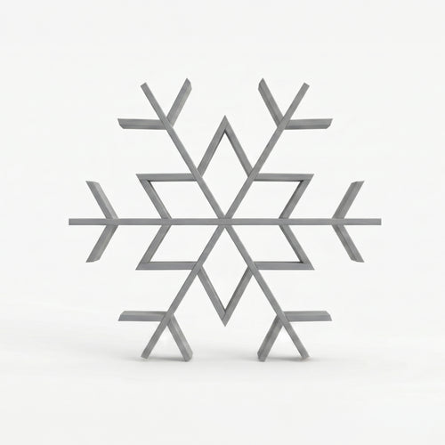 Gray snowflake design on a white background